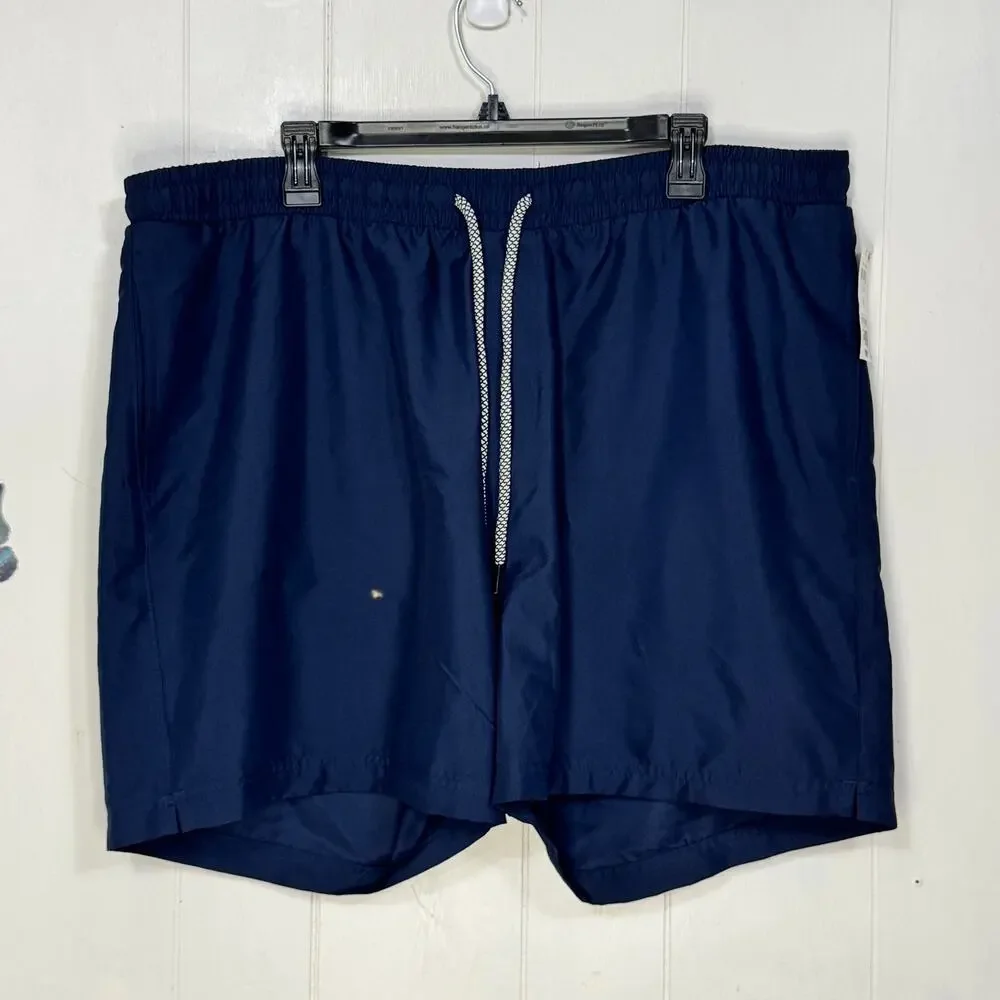 INC Mens Swim Trunks Size XXL Blue Mesh Lined Drawstring Pockets Quick Dry